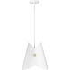 Salone 1 Light 10 inch Matte White Pendant Ceiling Light in Matte White Outer,  Gold Inner