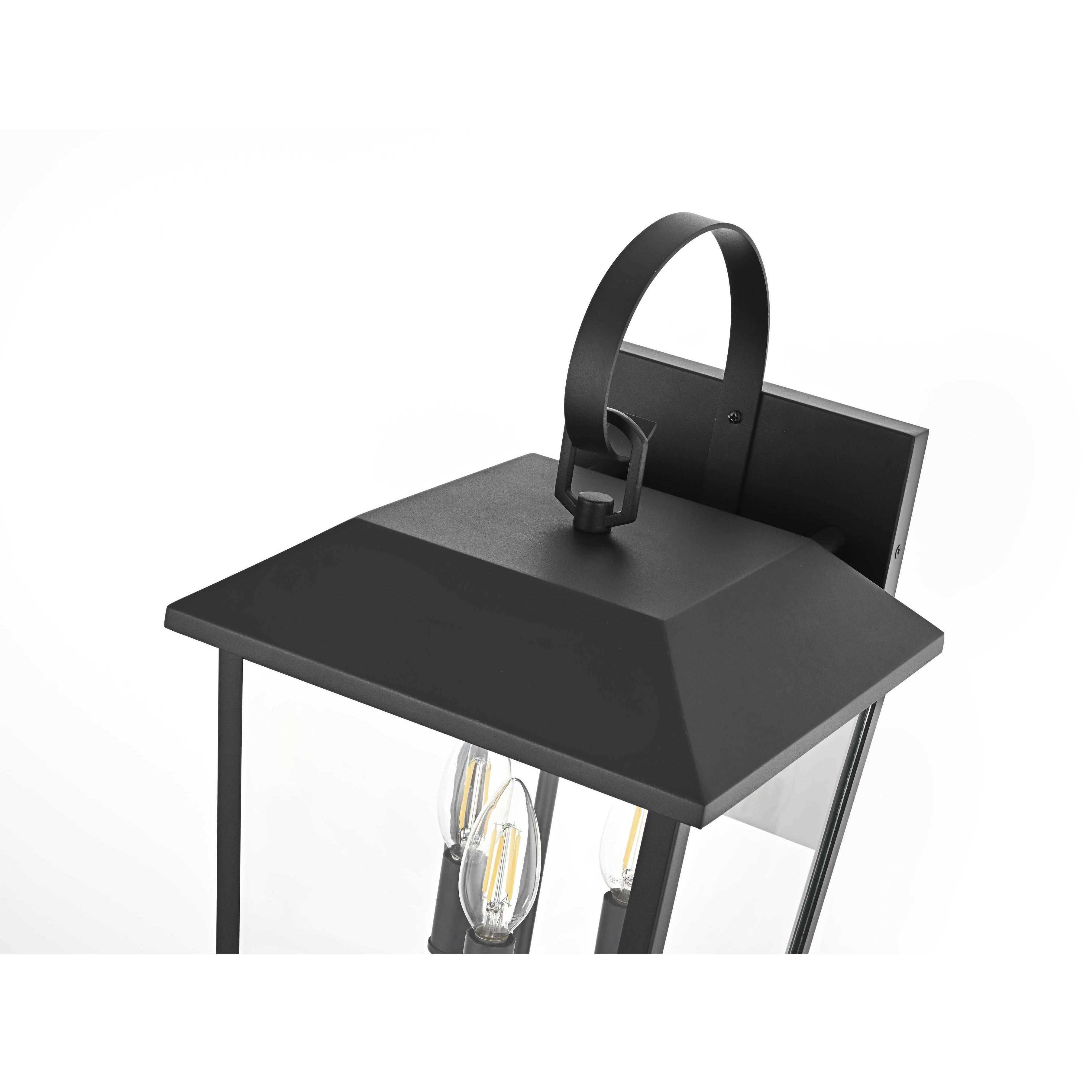 Riggs 3 Light 17.5 inch Black Outdoor Wall Sconce