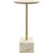 Prado 11.75 inch Natural and Polished Brass Drinks Table