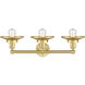 Edison 3 Light 26 inch Satin Gold Bath Vanity Light Wall Light