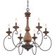 Auburn 6 Light 28 inch Rustic Black Chandelier Ceiling Light