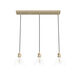 Van Nuys 3 Light 30 inch Alturas Gold Linear Cluster Pendant Ceiling Light