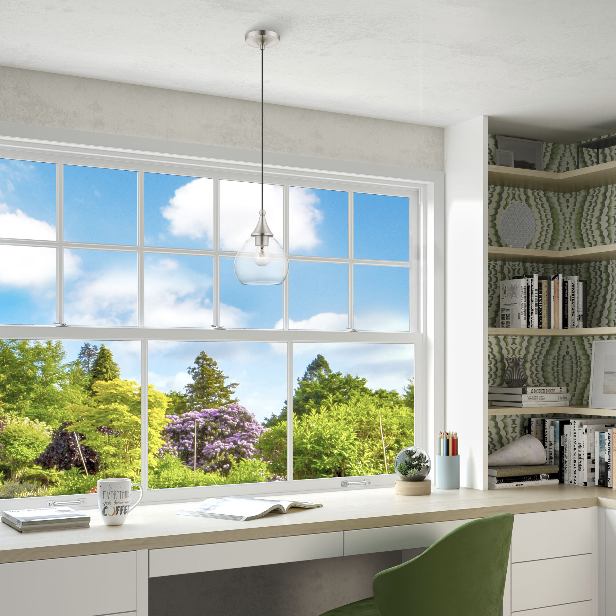 Catania 1 Light 7 inch Brushed Nickel Mini Pendant Ceiling Light