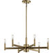 Erzo 6 Light 26 inch Natural Brass Chandelier 1 Tier Medium Ceiling Light, 1 Tier Medium