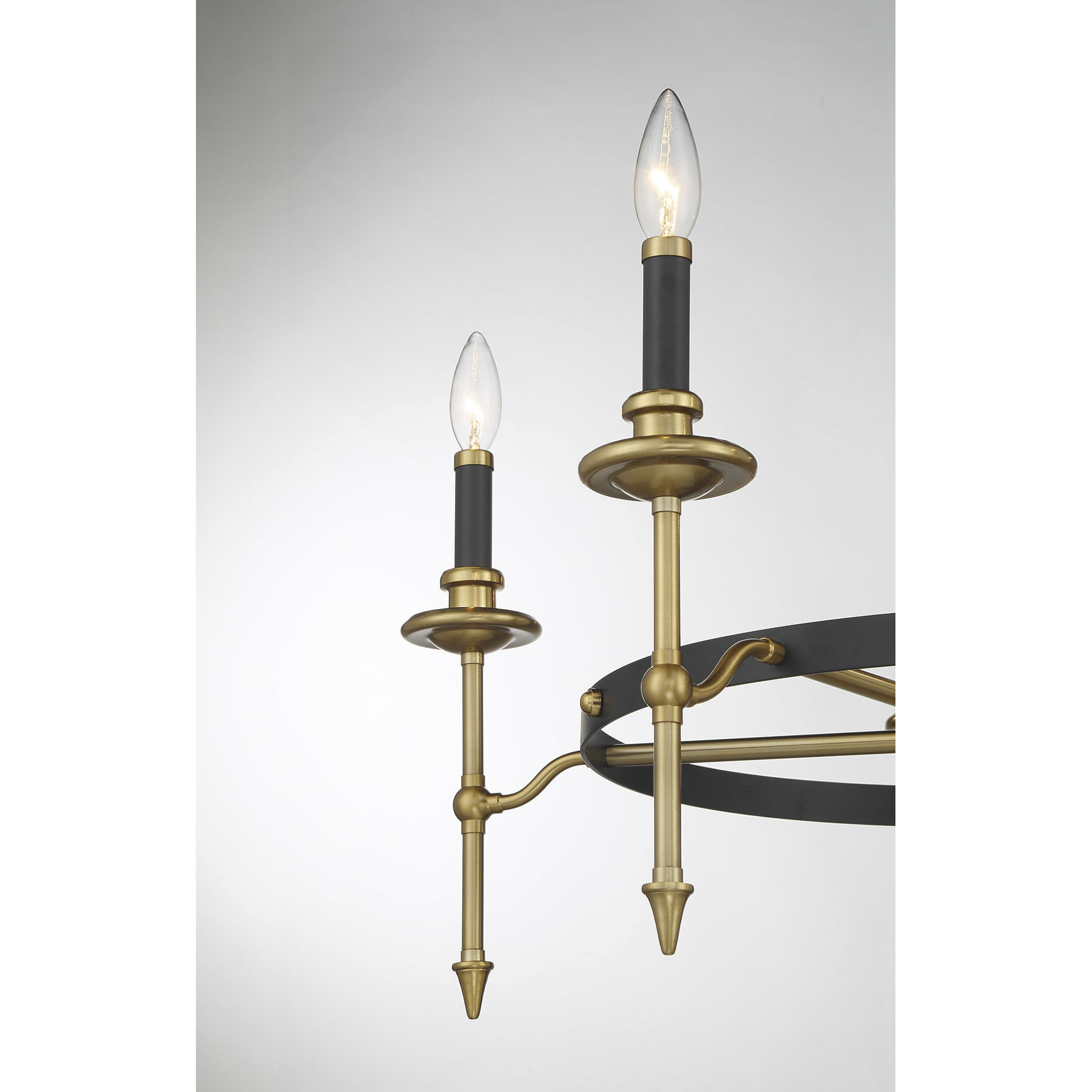 Consulate 5 Light 28 inch Matte Black and Warm Brass Chandelier Ceiling Light