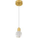 Skye LED 5 inch Brushed Gold Mini Pendant Ceiling Light, Small