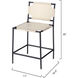 Asher 36 inch Off-White and Black Counter Stool