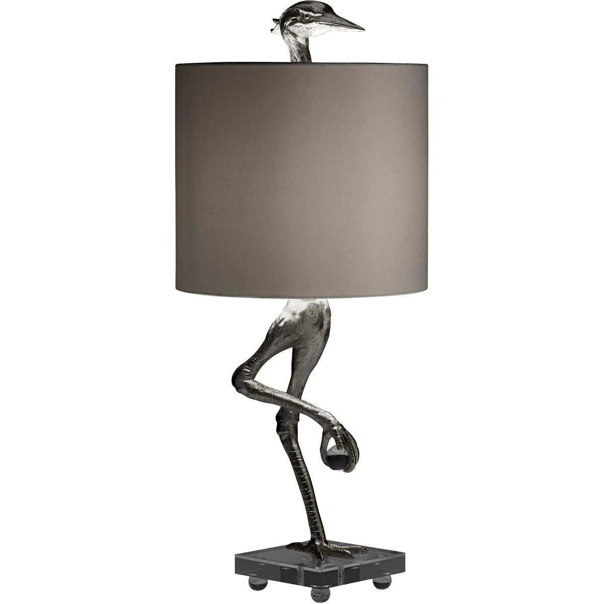 Ibis 35 inch 100.00 watt Silver Leaf Table Lamp Portable Light
