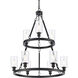 Ballston Saloon 9 Light 30 inch Matte Black Chandelier Ceiling Light in Incandescent, Clear Glass, Ballston