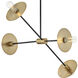 Lulu 4 Light 35.75 inch Lacquered Brass with Black Chandelier Ceiling Light