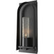 Triomphe 1 Light 16 inch Coastal Black Outdoor Sconce in Seeded Clear, Small