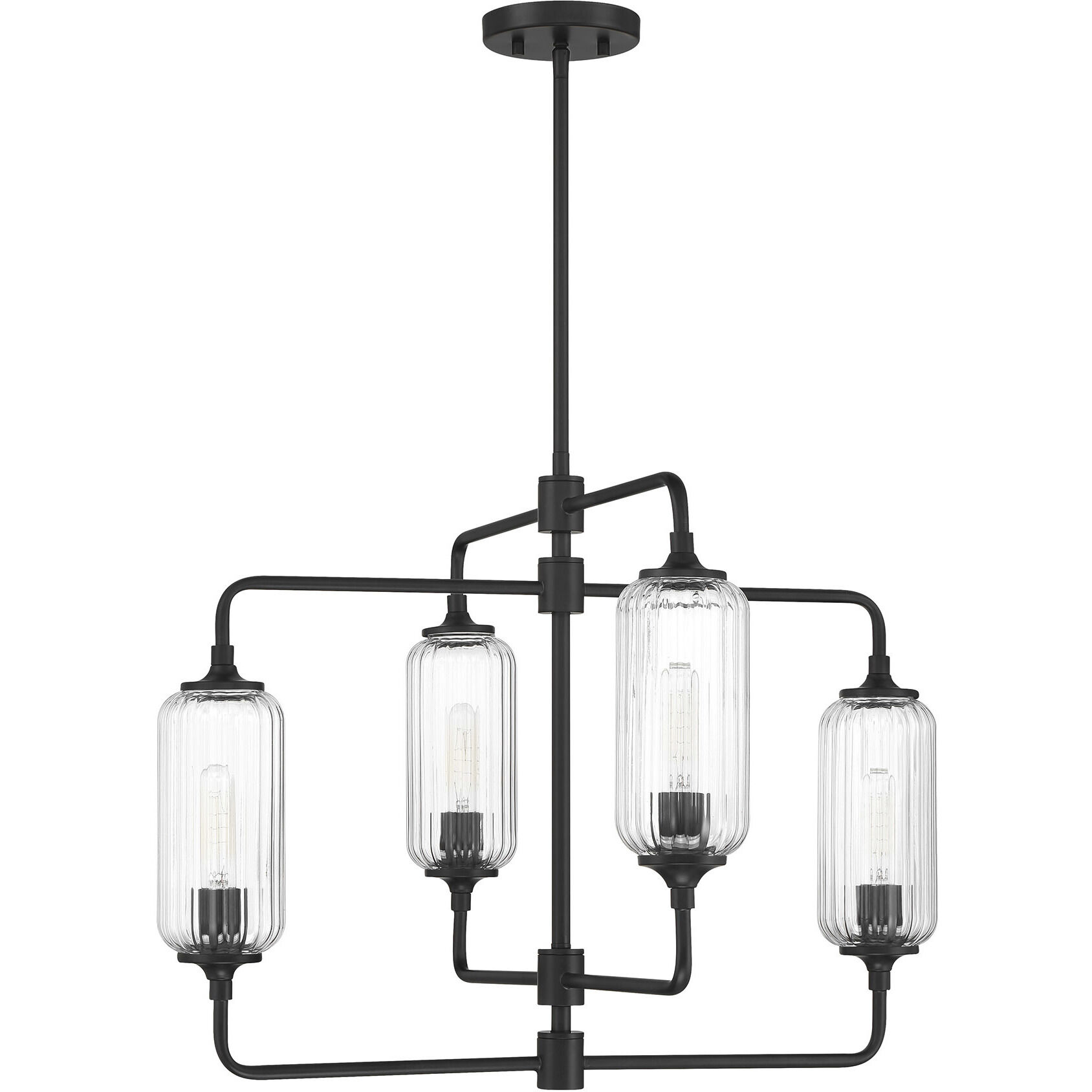 Holton 4 Light 26 inch Matte Black Chandelier Ceiling Light