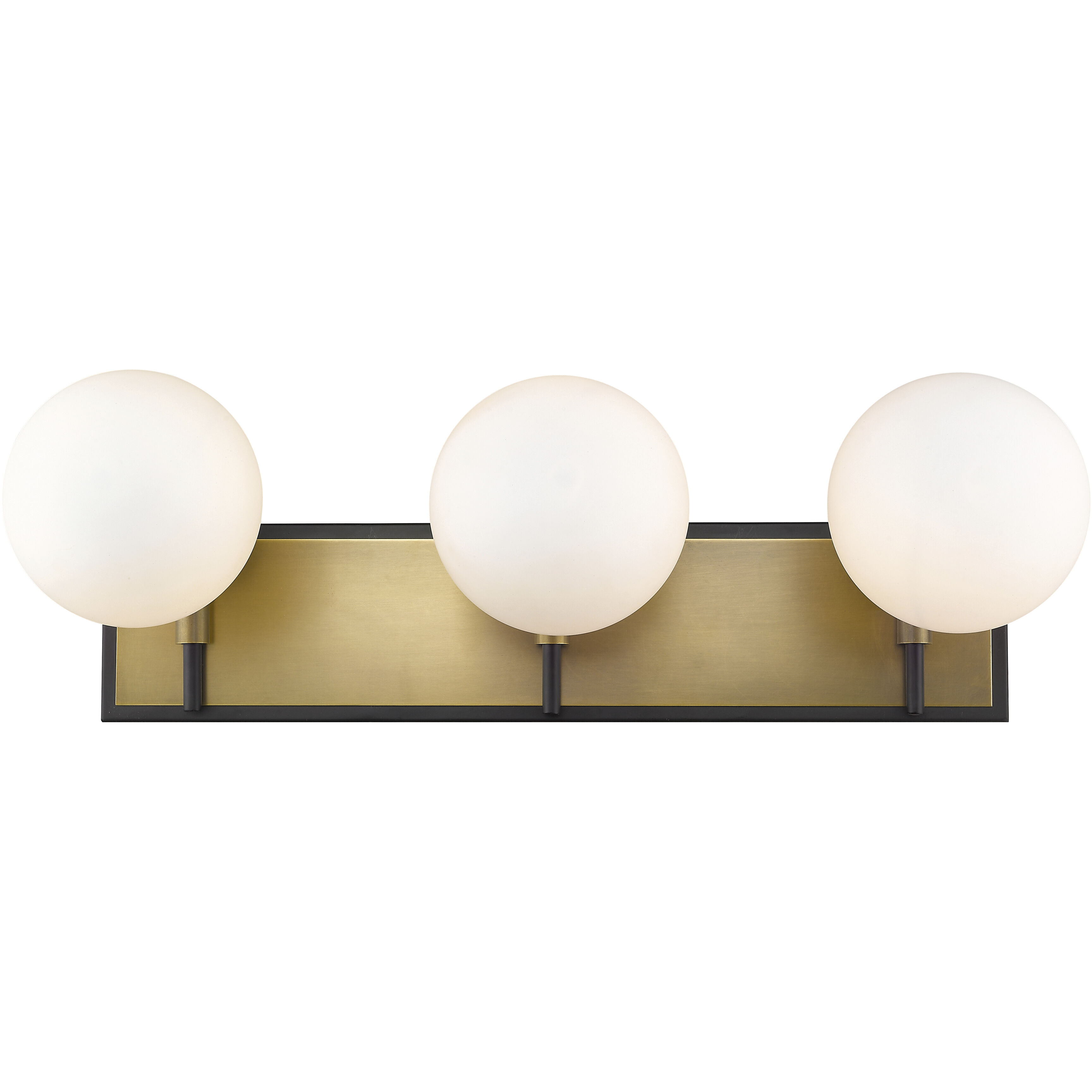 Parsons 3 Light 24 inch Matte Black and Olde Brass Vanity Wall Light