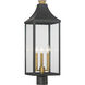 Hurstborne 3 Light 25 inch Dark Matte Black and Painted Legacy Brass Outdoor Post Lantern