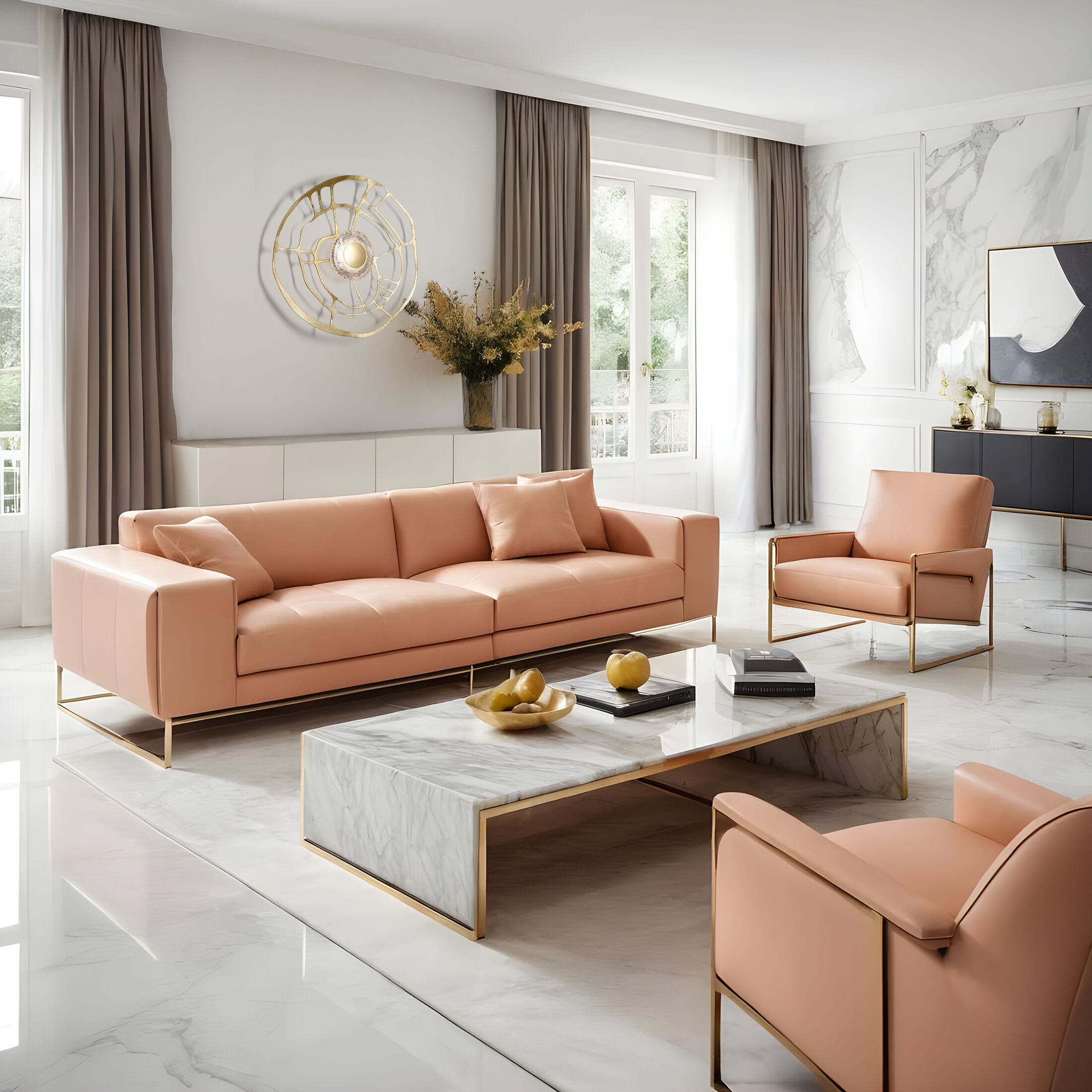 Muse LED 30.5 inch Modern Brass Sconce/Semi-Flush Wall Light