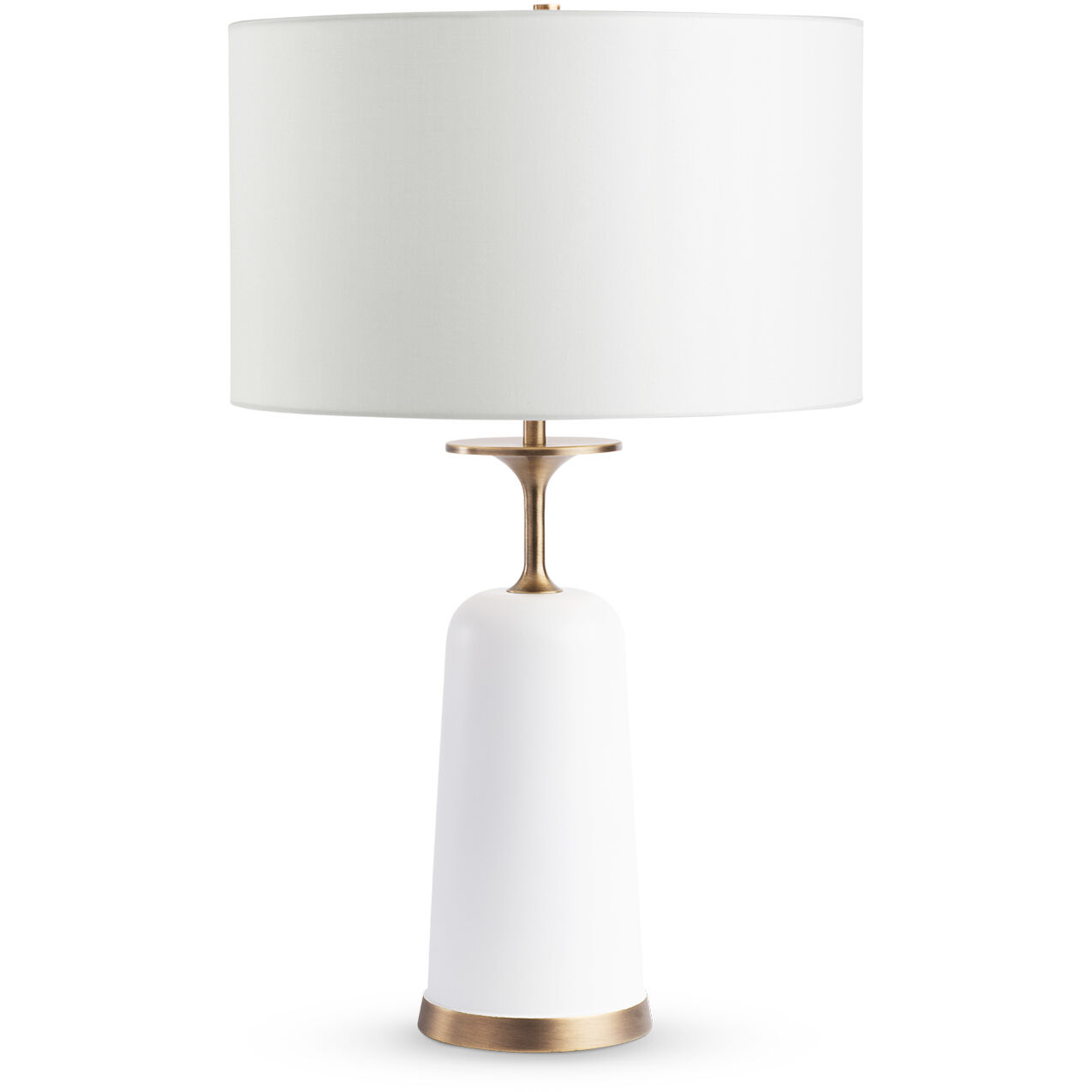Judith 27.5 inch 150.00 watt Antique Brass and Matte Off-White Table Lamp Portable Light