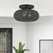 Deluna 3 Light 14 inch Black Semi Flush Mount Ceiling Light, Large