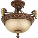 Villa Verona 2 Light 15 inch Verona Bronze with Aged Gold Leaf Accents Convertible Inverted Pendant/Ceiling Mount Ceiling Light