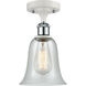 Ballston Hanover LED 6.25 inch White and Polished Chrome Semi-Flush Mount Ceiling Light in Fishnet Glass, Ballston