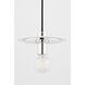 Milo 1 Light 9 inch Polished Nickel Pendant Ceiling Light in Polished Nickel and White