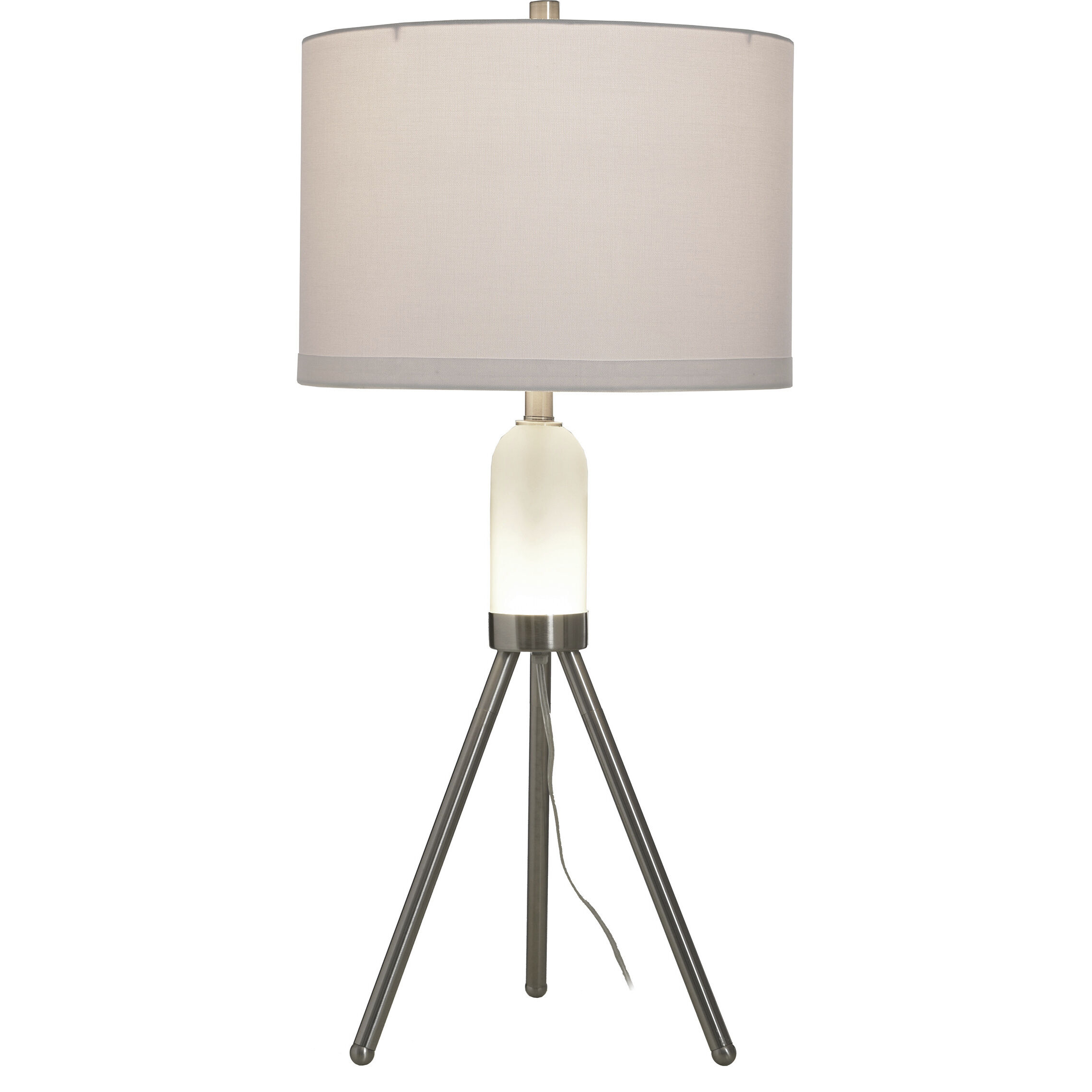 Orion 33.5 inch 100 watt Brushed Nickel and White Table Lamp Portable Light