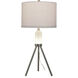 Orion 33.5 inch 100 watt Brushed Nickel and White Table Lamp Portable Light
