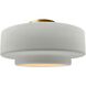 Radiance Collection - Tier LED 16.5 inch Matte White and Brushed Brass Semi-Flush Ceiling Light in Dedicated LED, 16.5W x 8H, Form+Finish+Function
