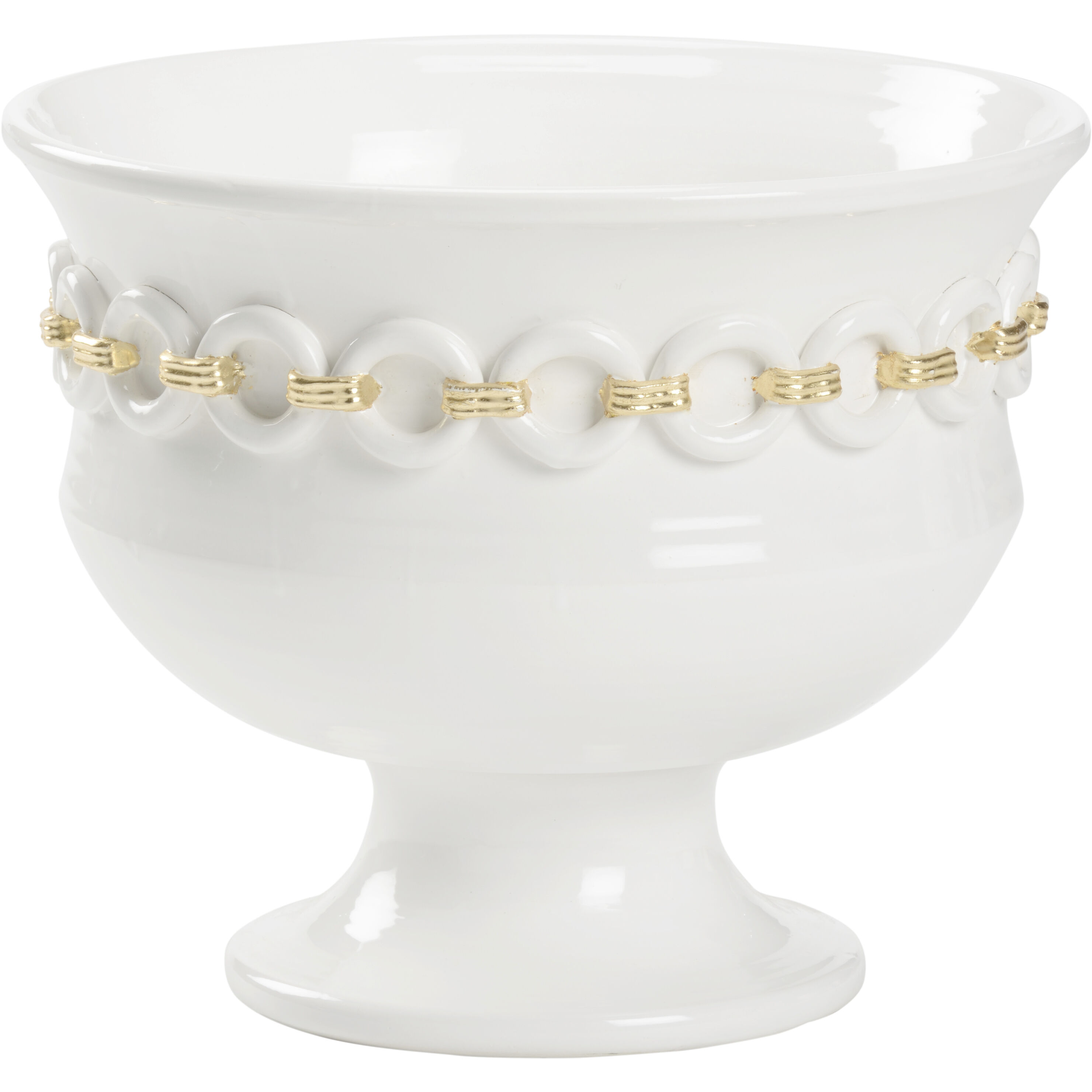 Shackleford White/Cream and Gold Planter