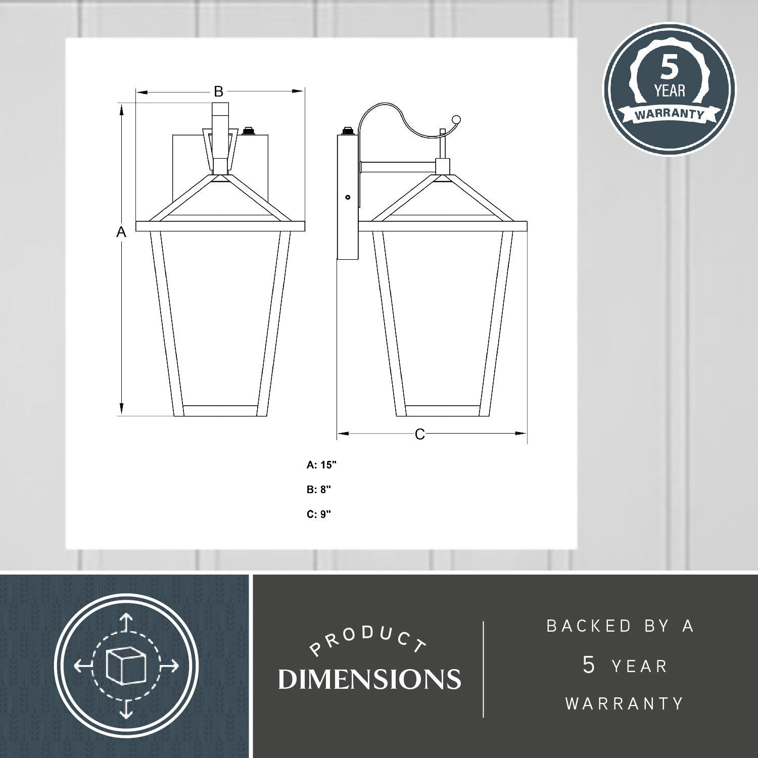 Derby LED 15 inch Matte Black Outdoor Wall