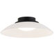 Luna LED 13.88 inch Matte Black Flush Mount Ceiling Light in Matte Black and Frosted Glass