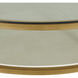Constance 50 X 50 inch White Leather and Antique Brass Leaf Coffee Table