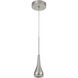 Kornos 1 Light 3 inch Brushed Steel Mini Pendant Ceiling Light, Tear Drop