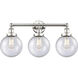 Beacon 3 Light 24.5 inch Polished Nickel Bath Vanity Light Wall Light in Seedy