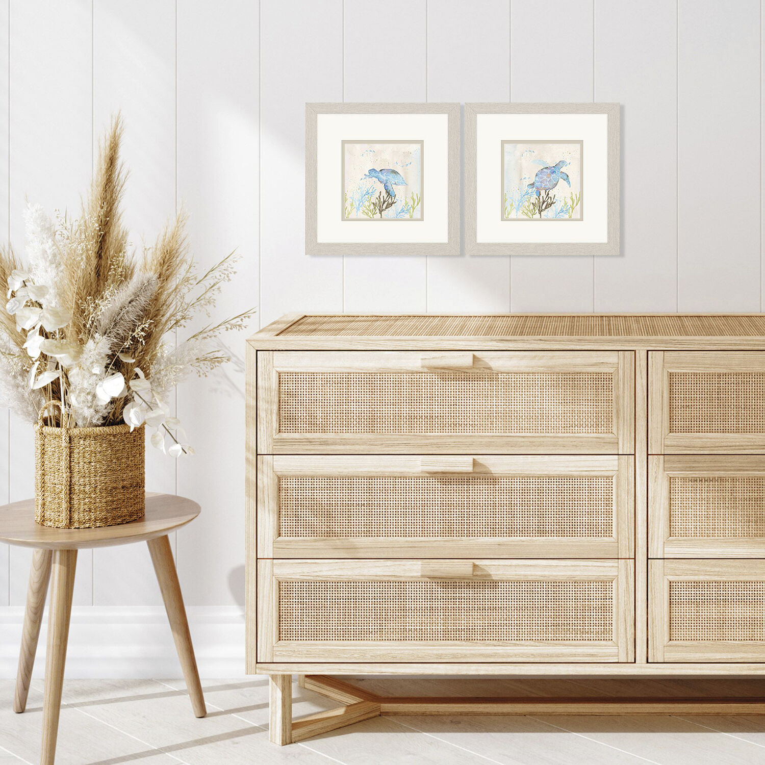 Animals Blue and Green and Brown and Beige Framed Art, Propac