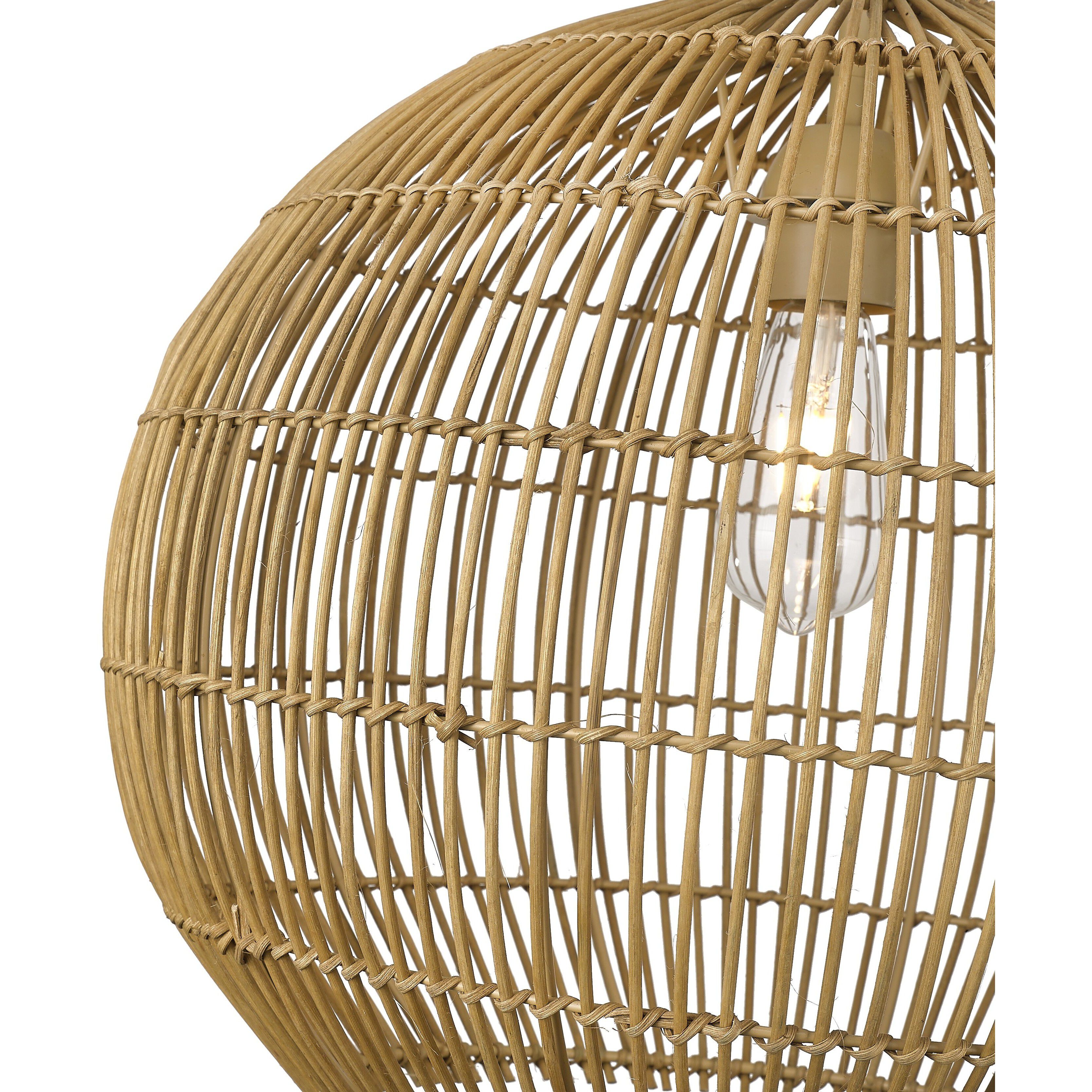 Berkshire 1 Light 19.25 inch Tan Metal with Camel Rattan Pendant Ceiling Light
