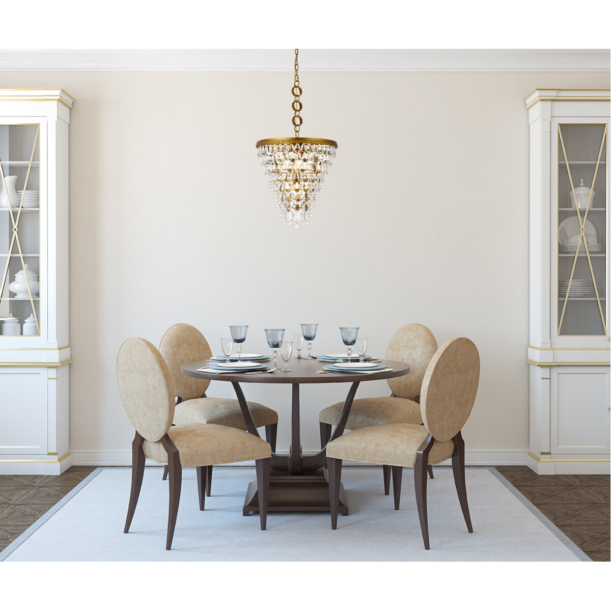 Nordic 5 Light 18 inch Brass Pendant Ceiling Light