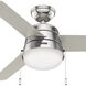 Aker 52 inch Brushed Nickel with Matte Nickel/Light Grey Oak Blades Ceiling Fan