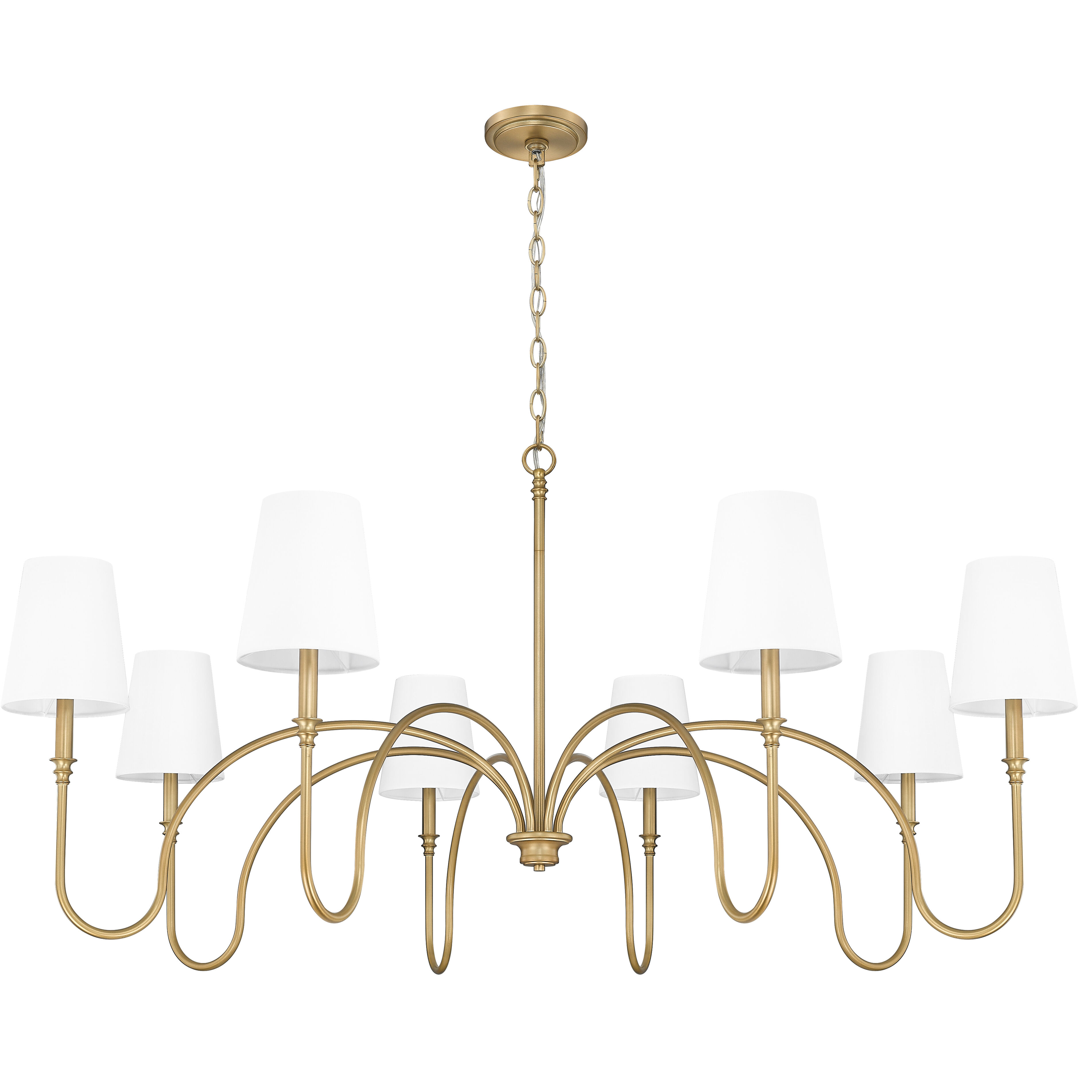 Jisele 8 Light 58.75 inch Rubbed Brass Chandelier Ceiling Light