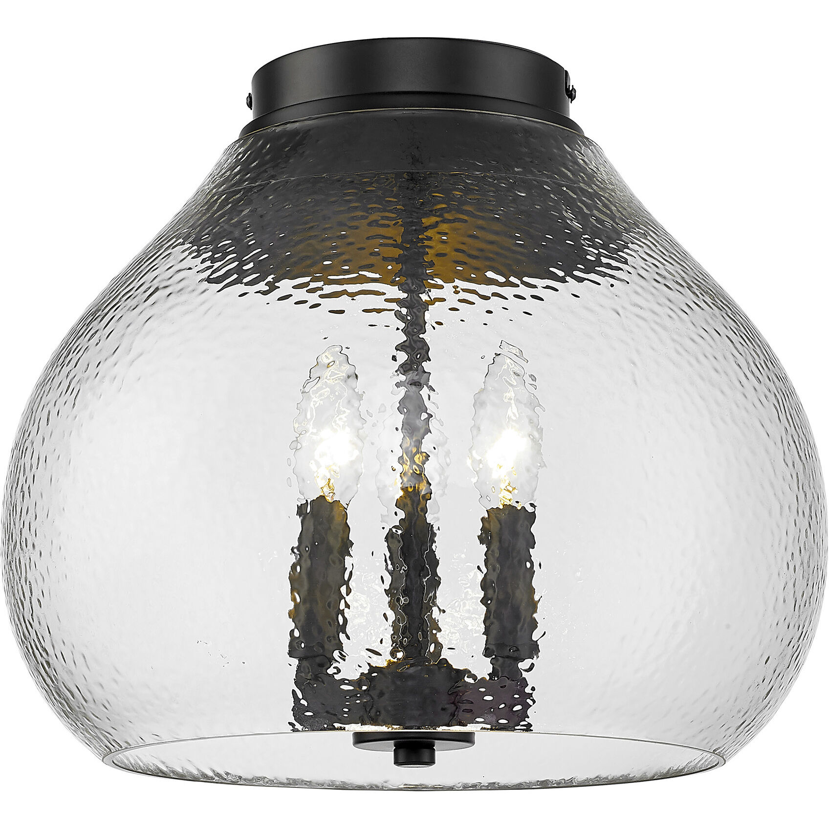 Ariella 3 Light 13.75 inch Matte Black Flush Mount Ceiling Light