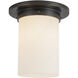 Mineral 1 Light 7.88 inch Urban Bronze and Matte Opal Glass Flush Mount Ceiling Light in Opal Glass Shade