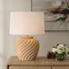 Farai 23 inch 150 watt Terracotta and Brass Table Lamp Portable Light