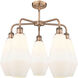 Cindyrella 5 Light 25 inch Antique Copper Chandelier Ceiling Light in Cased Matte White