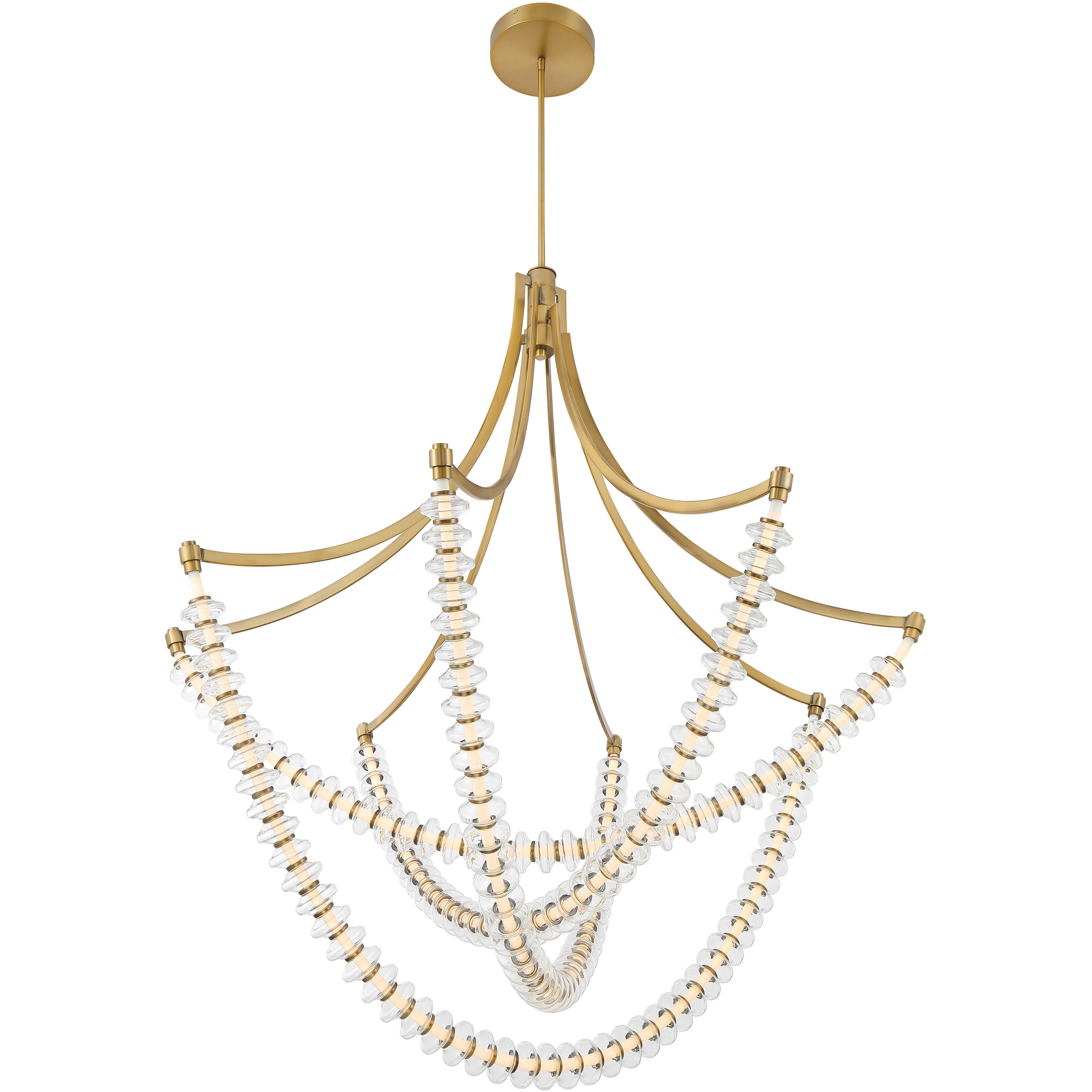 Pearl LED 49.25 inch Legacy Brass Chandelier Ceiling Light