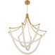 Pearl LED 49.25 inch Legacy Brass Chandelier Ceiling Light