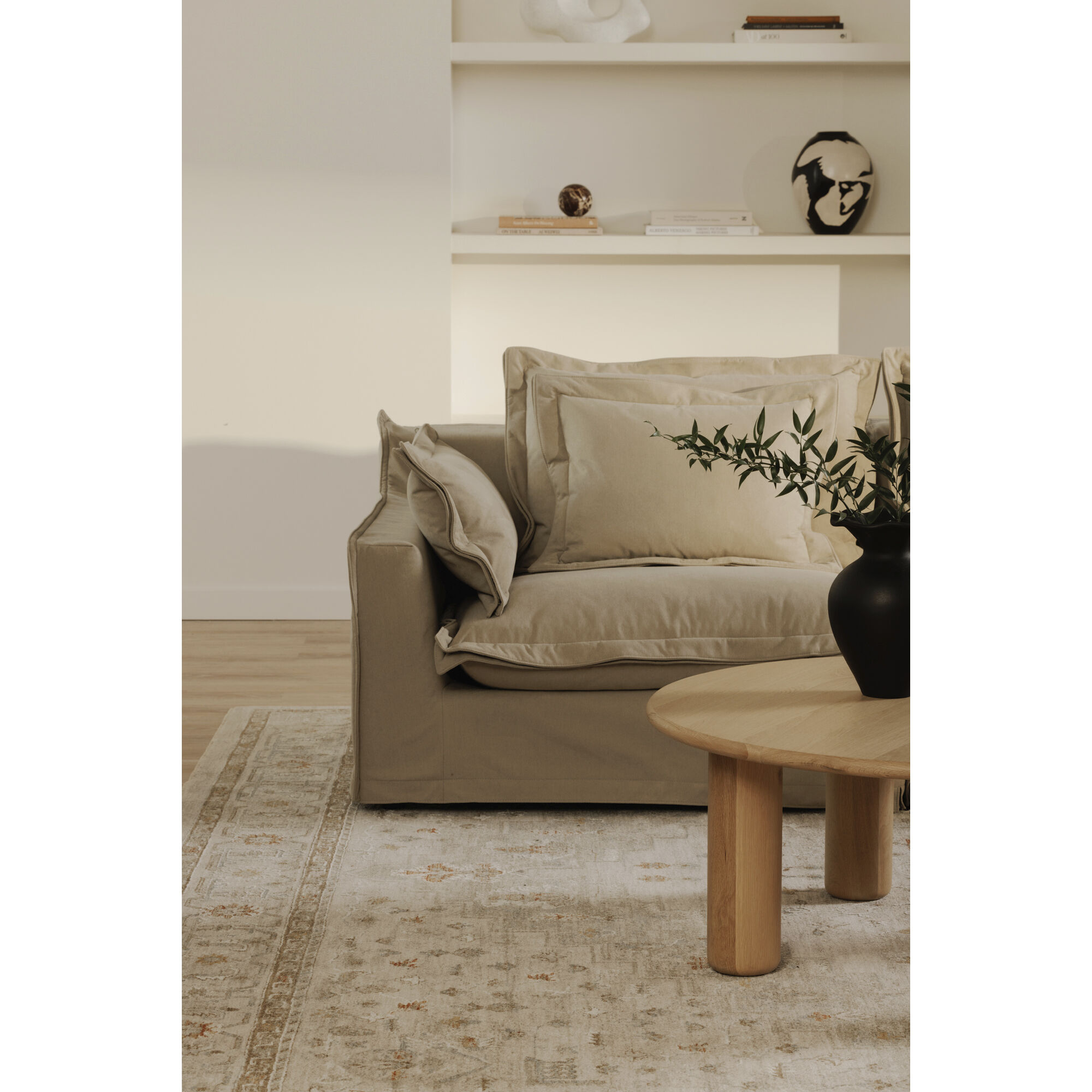 Olivia Beige Occasional Chair, Left