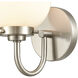 Fairbanks Sconce Wall Light in Opal Glass, Brushed Nickel