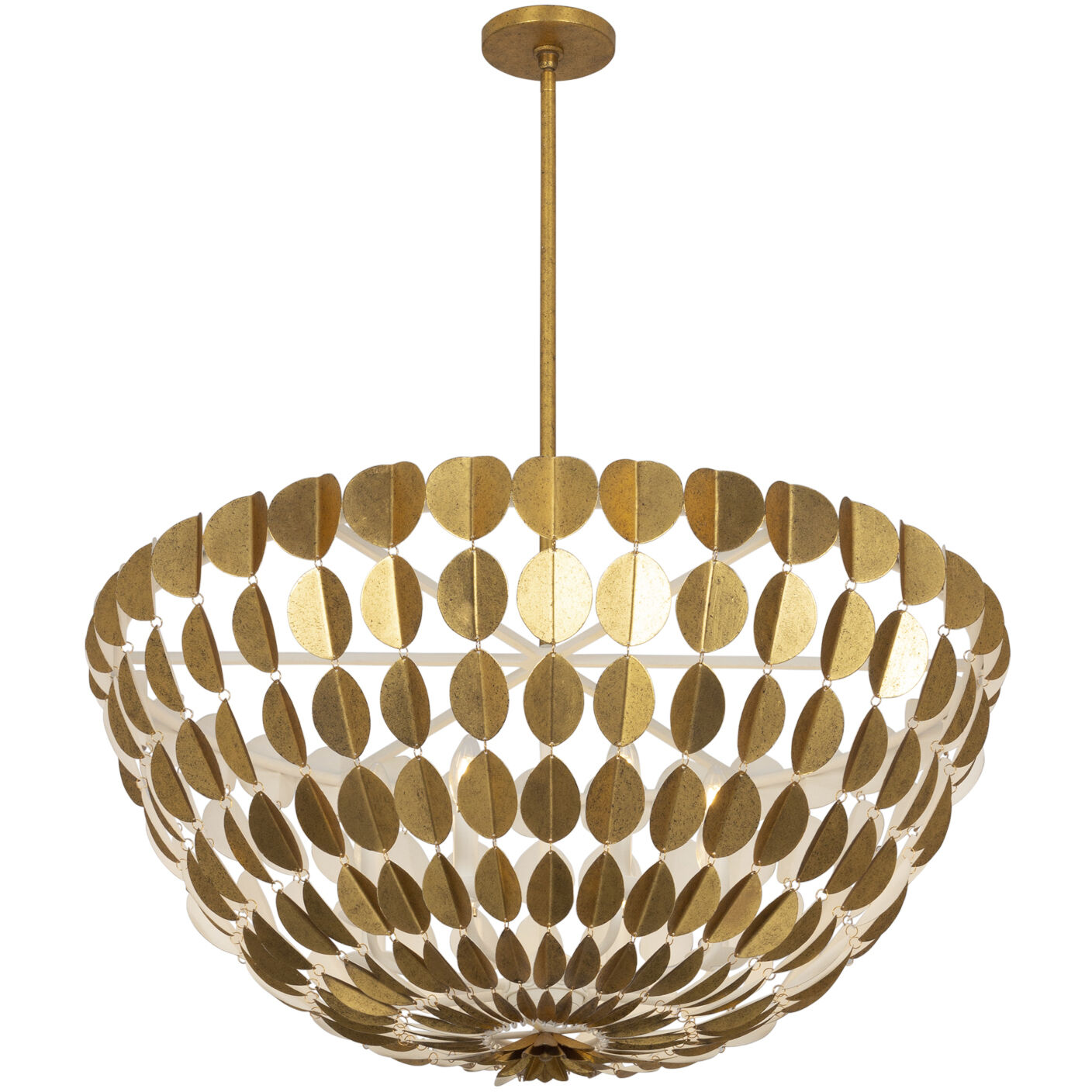Amor 8 Light 36 inch Oxidized Gold Leaf And White Chandelier Ceiling Light