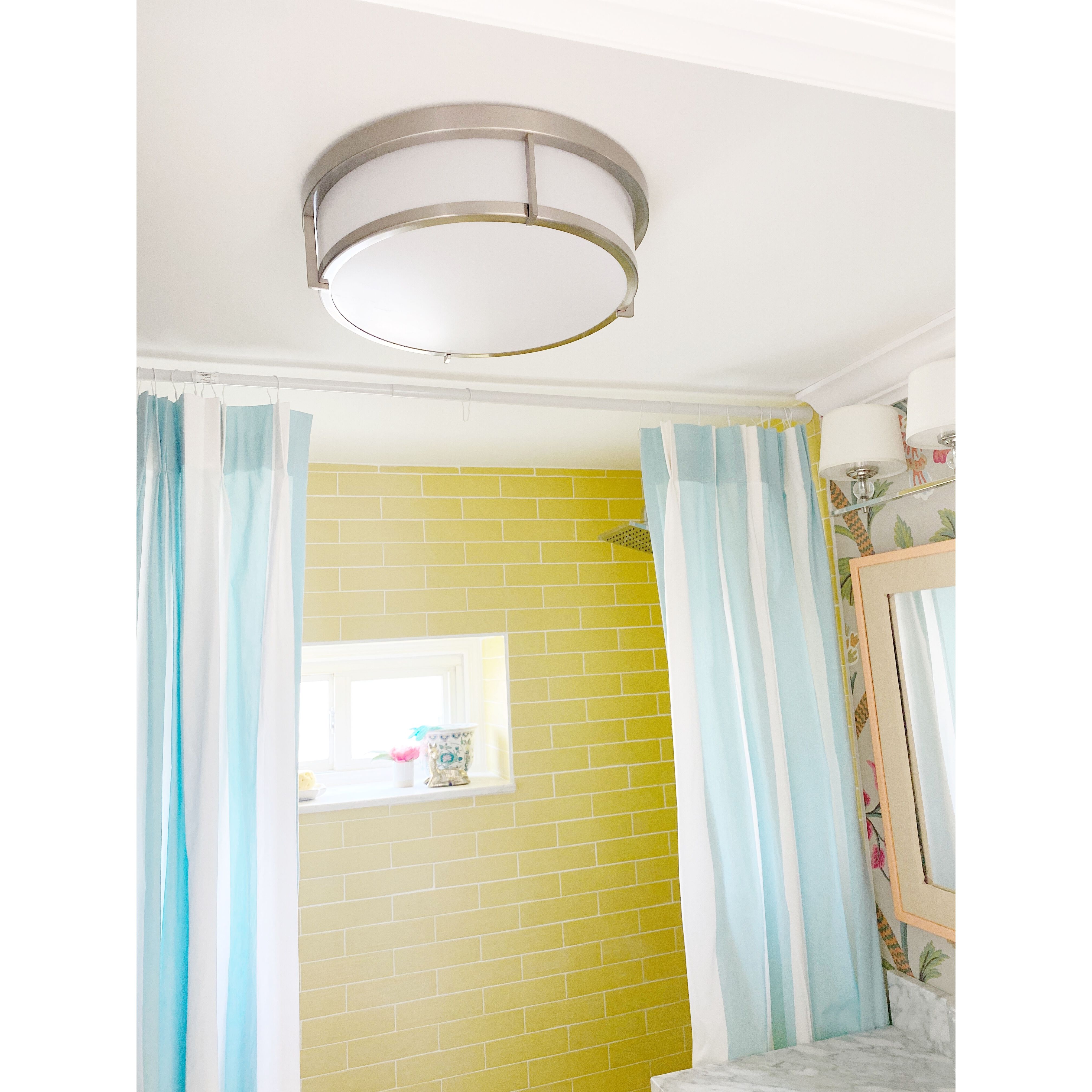 Rogue E26 2 Light 13 inch Satin Nickel Flush Mount Ceiling Light