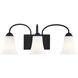 Ridgedale 3 Light 24 inch Black Bath Vanity Wall Light
