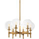 Jade 6 Light 26.38 inch Antique Brass Chandelier Ceiling Light, Small